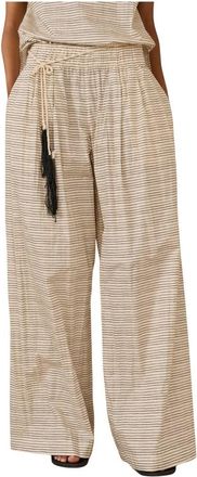 Souvenir Mil Rayas Wijde Broek - Dames - Wijde Broeken - Beige - S - Broeken