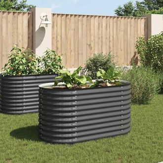 vidaXL Arriate De Acero Galvanizado Gris 160x80x81 Cm Vidaxl