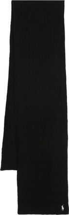 Polo Ralph Lauren Zwart Winter Sjaal Casual Stijl - Dames - Wintersjaals - Zwart - ONE Size - Wol - Accessoires