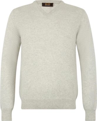 Moorer Virginio V-neck Trui - Heren - V-hals truien - Beige - M - Kasjmier - Truien & Vesten