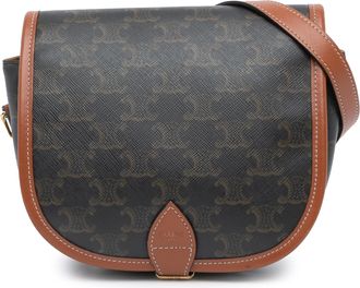 Celine Pre-owned Womens Logo Print Crossbody Bag - Dark Grey Textile - One Size