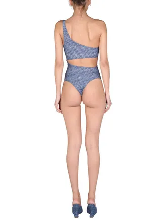 Magda Butrym One-Shoulder Cut-Out One-Piece Swimsuit - Blue