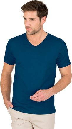Trigema T-Shirt TRIGEMA TRIGEMA V-Shirt aus 100% Bio-Baumwolle (kbA), Herren, Gr. XXL, blau (saphir, c2c), 100% Baumwolle (Bio-Baumwolle kbA), Basic, Shirts T