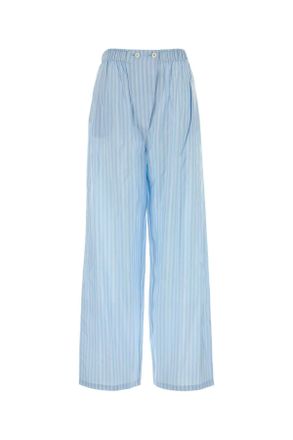 Prada Womens Embroidered Silk Pyjama Pant - Light Blue - Size EU 34 (Womens)
