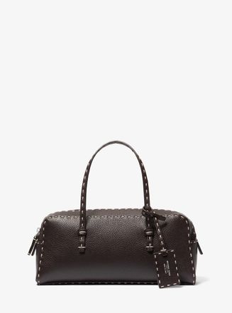Michael Kors Roberta Hand-Stitched Pebbled Leather Satchel