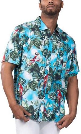 Margaritaville Mens Margaritaville Light Blue Dallas Cowboys Jungle Parrot Party Button-Up Shirt at Nordstrom, Size Medium