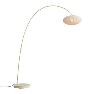 QAZQA Qazqa L&aacute;mpara De Arco Japandi Beige Con Pantalla - Bida
