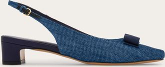 Ferragamo Donna Slingback fiocco iconico Blu Taglia 37.5