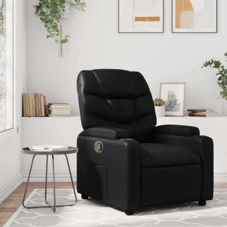 vidaXL Sill&oacute;n Reclinable De Piel Sint&eacute;tica Negra Vidaxl