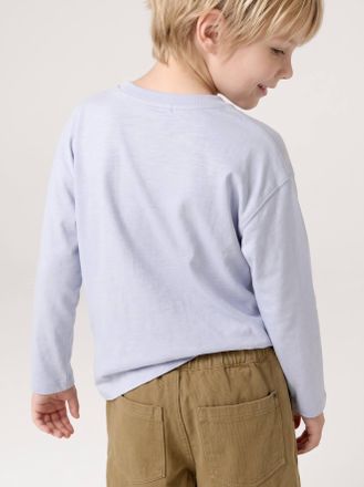 Vertbaudet Langarmshirt f&uuml;r Jungen, Strukturjersey helles blau