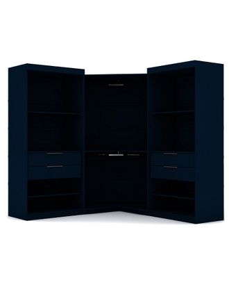 Manhattan Comfort Set Of 3 Mulberry Open 3-Sectional Corner Closets