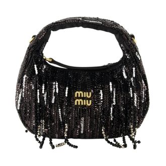 Miu Miu Mini sac Wander &agrave; sequins - female - Miu Miu - Handbags - Black - ONE SIZE - Bags