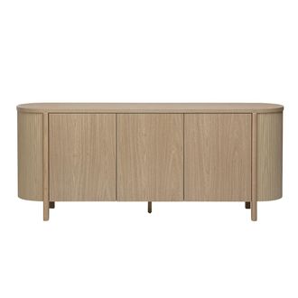 Miliboo Buffet Acabado Madera Clara Roble 3 Puertas L180 Cm Paoline