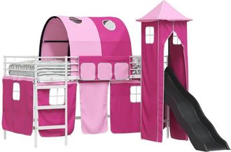 vidaXL Estructura De Litera Para Ni&ntilde;os Y Rosa 90 X 200 Cm Metal Vidaxl