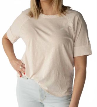 Sundry Oyster Boyfriend Tee In Beige