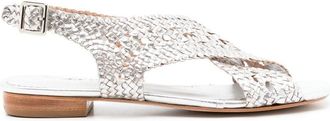 Sarah Chofakian Isolde flat sandals - women - Leather - 40 - Silver