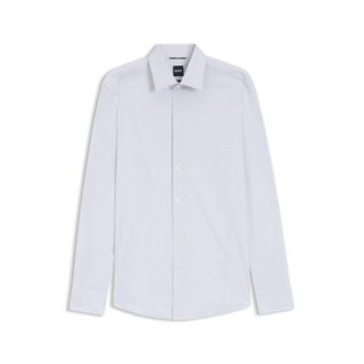 BOSS Slim-fit shirt in printed performance stretch fabric