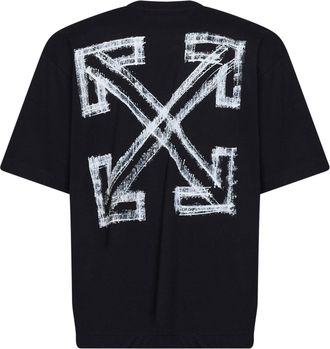 Off-white Mens T-Shirt Motion Arrow Black Cotton T-Shirts And Polos