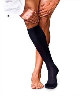 Falke No. 6 Merino Wool Silk Luxury Dress Socks in Dark Navy at Nordstrom, Size Medium