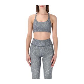 adidas by Stella McCartney Running Printed Mini Crop Top - - Sport - Donna - Grigio - S