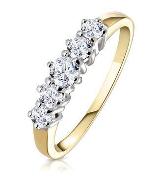 The Diamond Store Ellie 18K Gold 5 Stone Diamond Eternity Ring 0.50CT G/VS