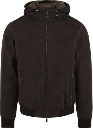 Moorer Oniro-LSL Jacket - Heren - Gewatteerde jassen - Bruin - L - Wol - Jassen