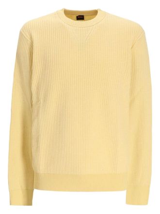 BOSS ribbed cotton sweater - Yellow