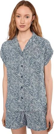 Royal Robbins Spotless Evolution Meadow Short Sleeve Womens Clothing Deep Blue Briar Print : LG, Elastane/Polyester
