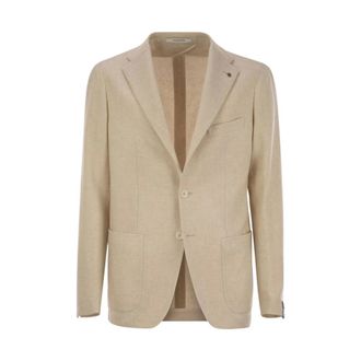 Tagliatore Blazers, male, Beige, Size: XL Virgin Wool Blend Jacket