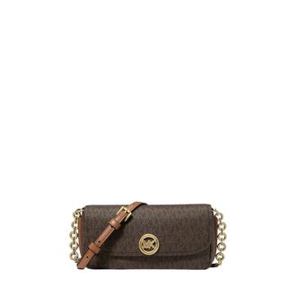Michael Kors Nolita Small Signature Logo Crossbody - Dames - Tassen - Bruin - Maat: ONE Size Leer