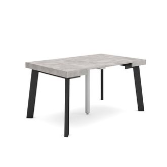 Skraut Home Mesa Consola Extensible, Mesa Comedor Plegable, 140, Para 6 Comensales, Patas De Madera, Estilo Moderno, Gris Cemento - Skraut Home
