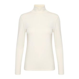 Soaked In Luxury Zachte Rollneck LS Top Whisper White - Dames - Longsleeves - Beige - XS - Tops