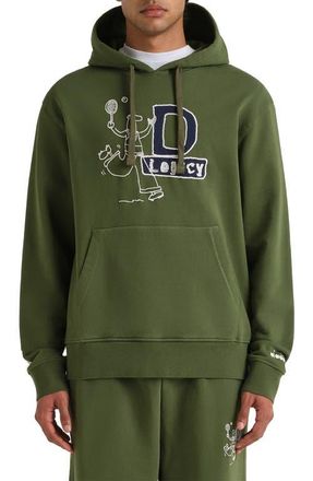 Diadora Legacy Embroidered Fleece Hoodie in Green Botanic at Nordstrom, Size Xx-Large