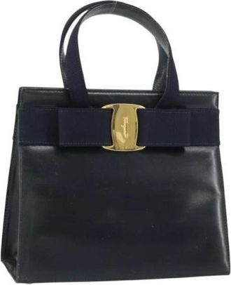 Ferragamo Pre-owned Handbag - Dames - Vintage Handtas - Blauw - ONE Size - Leer - Vintage