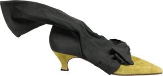 Dolce & Gabbana Black Yellow Suede Boots Womens Shoes (Pre-Owned)