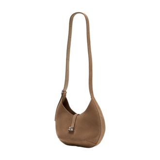 Courr&egrave;ges Womens Calfskin Shoulder Bag Beige
