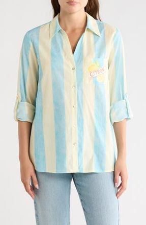 Daniel Rainn Postcard Button-Up Shirt in R050 Blue at Nordstrom Rack, Size X-Small