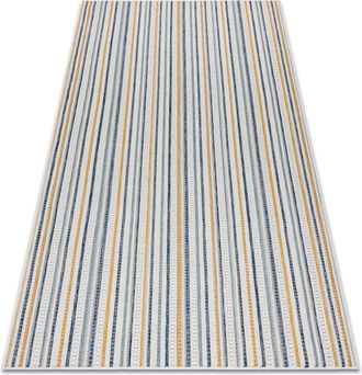 RugsX Rugsx - Alfombra Sisal Cooper Rayas, Etno 22237 Crudo / Azul Oscuro Multicolour 160x220 Cm