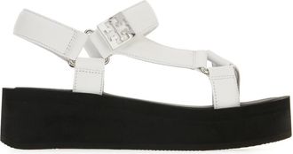 Tory Burch Stijlvolle Sandalen voor de Zomer - Dames - Sleehakken - Wit - 38 1/2 EU - Leer - Schoenen