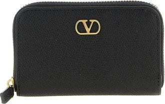 Valentino Garavani Vlogo Signature Leather Wallet