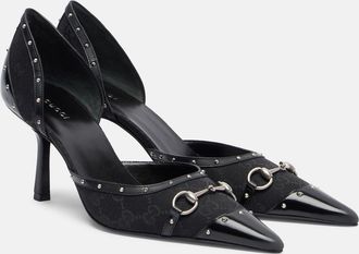 Gucci Savoy Horsebit GG canvas pumps