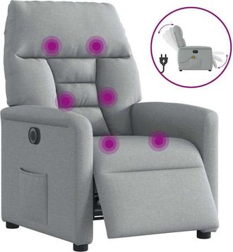 vidaXL Vidaxl - Sill&oacute;n Reclinable De Masaje El&eacute;ctrico Tela Gris Claro