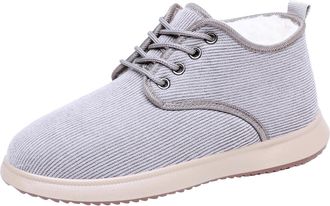 Generic Womens Snow Boots Warm Faux Fur Lined Walking Shoes Ladies Warm Slip On Winter Shoes Lace Up Wide Fit Fashion Sneakers (Grey, 6.5)