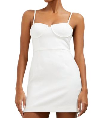 French Connection Whisper Corset Neckline Dress In Summer White