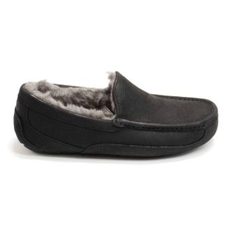 UGG Mens Ascot Loafer Style Slippers In Matte Black