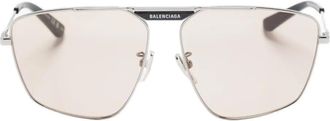 Balenciaga Zonnebril met navigator montuur - Zilver