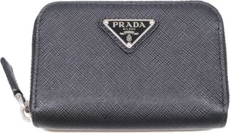 Prada Black Leather Coin Purse/Coin Case (Pre-Owned)
