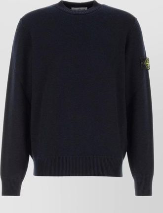 Stone Island virgin wool textured crew neck jumper