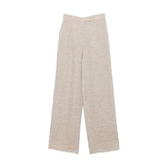 Emporio Armani Dames, Broeken, Beige, Maat: XS Linnen