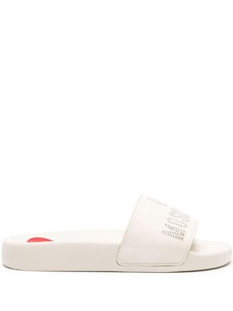 Love Moschino Teenslippers verfraaid met logo - Wit